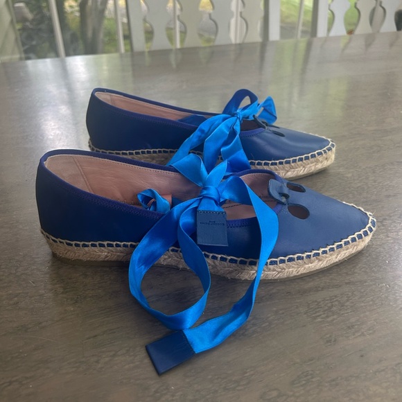 Marc Jacobs The Mouse Espadrille Lace-up Flat In Navy - Picture 6 of 11